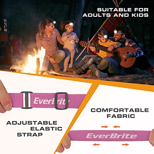 EverBrite Headlamp, 2 Pack LED Head Lamp for Kids & Adults, Red Light - color: Pink