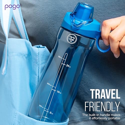Pogo BPA-Free Tritan Plastic Water Bottle with Chug Lid, 32 Oz, Grey - color: Grey, size: 32 Ounces