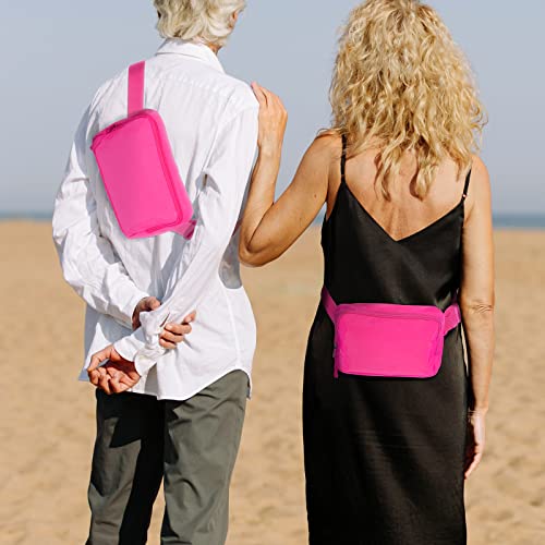 Amazerbst Belt Bag, Fanny Pack, Everywhere Belt Bag,40 Inch Adjustable Strap,for Women and Men,Waterproof - color: Rose Red