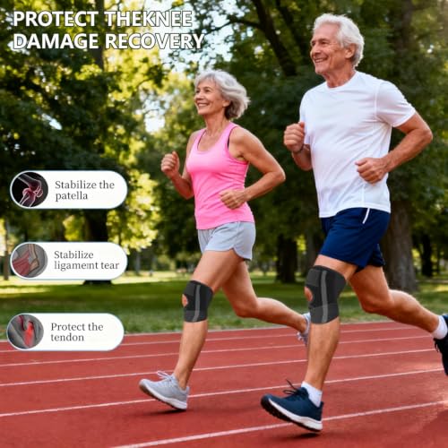 Knee Brace with Side Stabilizers & Patella Pad, Adjustable Compression Knee Support for Men & Women, Breathable Knee Sleeve for Running, Workout, Sports & Daily Support (XX-Large) - size: XX-Large