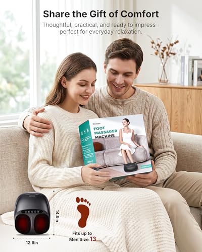 KNQZE Shiatsu Foot Massager with Heat for Plantar Fasciitis, Birthday Gifts - color: Gray