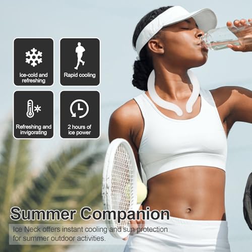 Neck Cooling Tube with Insulated Bag, Reusable PCM Ice Ring, Neck Cooler - color: White