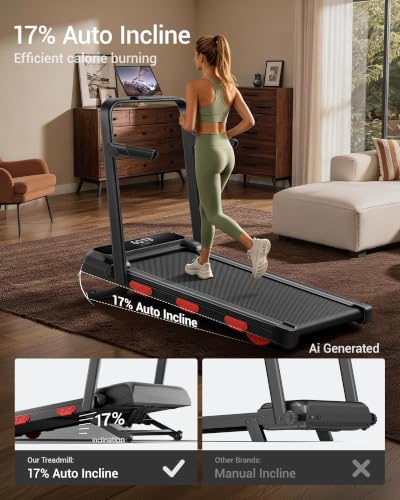 17% Walking Pad with Auto Incline, 7.5MPH