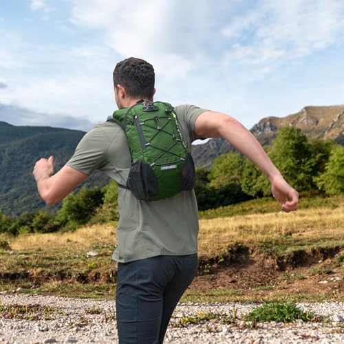 Lightweight Hydration Backpack, Running Backpack with 2L Water Bladder - color: Army Green-2