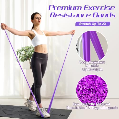 Resistance Bands for Working Out, Exercise,Physical Therapy, Yoga&Pilates - color: Gradient Pink