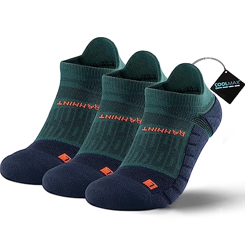 Rahhint Running Ankle socks Coolmax Moisture Wicking & Breathable Cushioned - color: Green, size: Medium