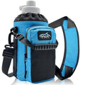 Arca Gear 64 OZ Hydro Carrier Large - Insulated Water Bottle Sling w/Carry Handle, Shoulder Strap, Wallet and Two Pouches - The Perfect Flask Accessory - color: Lagoon Blue