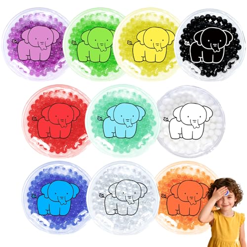 10Pack Kids Ice Packs for Injuries - Reusable Small Gel Ice Packs for Teething Pain Relief, Baby Fever Reduction, Bumps & Bruises - Flexible Cold Compress for First Aid Kit
