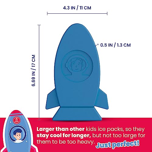 Healthy Packers Ice Packs for Kids Lunch Box, Slim Reusable 3pk Spaceship - color: 3-pack (Spaceship)