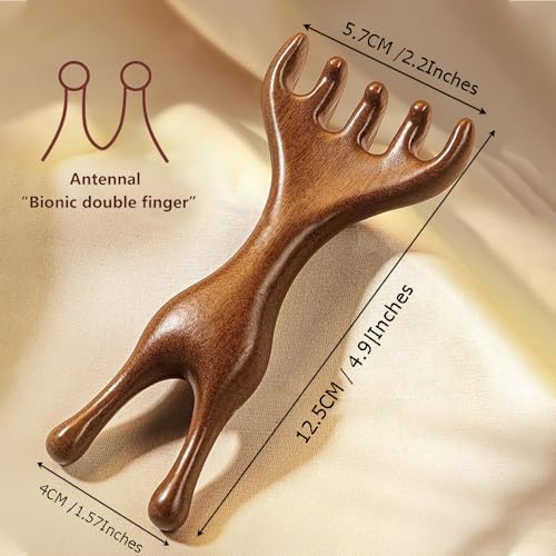 OULIGET Natural Wooden Nose Guasha Massage Tools, 1 Pieces - style: Nose Five Claw Massager
