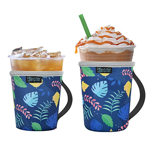 Reusable Insulated Neoprene Iced Coffee Sleeve, Hot & Cold Drink Cooler Cover for 16-32oz Cups, Compatible with Starbucks/Dunkin/McDonalds, Durable Beverage Holder for Cold Soda, Multi-Pattern Options - color: Pattern3