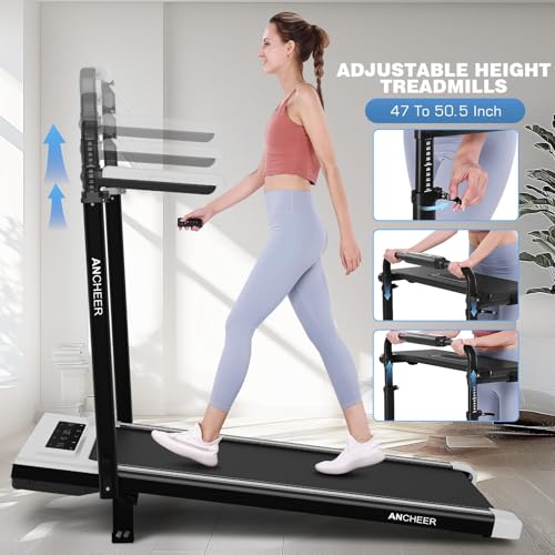 ANCHEER Walking Pad with Incline - Under Desk Treadmill with Handle Bar - color: White