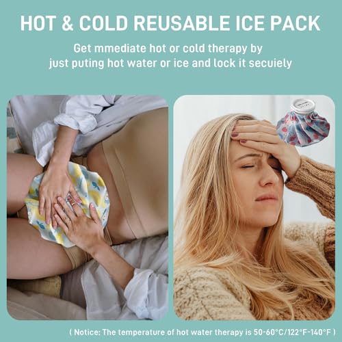 Ice Pack Bags for Injuries Reusable 3 Packs, Ice Bag Cold Pack Water Bag Hot Bag for Pain Relief, Leak-Proof Elastic Ice Bags - style: Set 3