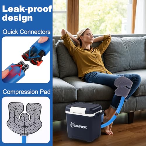 Cold Therapy Machine with Speed Control Ice Machine for Knee After Surgery, Knee Replacement Recovery System, Cryotherapy Pain Relief with Universal Compression Pad for Shoulder, Hip and Ankle (Blue) - color: Blue