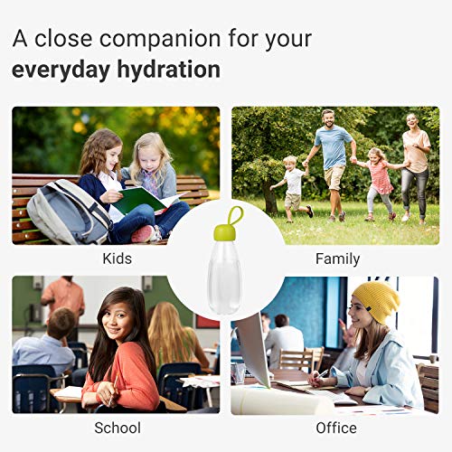 emoi BPA Free Water Bottle, 16oz/480ml Cute Water Bottle with Carrying Strap, Ideal for Kids Boys Girls Students Women Healthy Hydration-Green - color: Green Cap, size: 16 Ounces