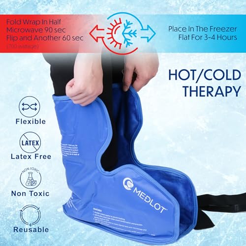 Ankle Ice Pack Wrap, Extra Large Full Foot Hot Cold Pack, Reusable