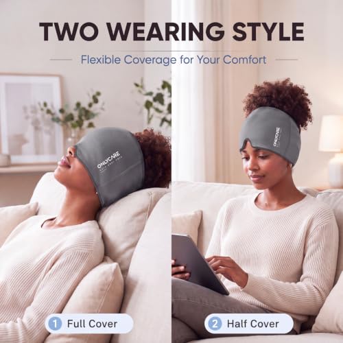 ONLYCARE Migraine Relief Cap, Headache Relief Cold Cap with Odorless Gel - color: Grey