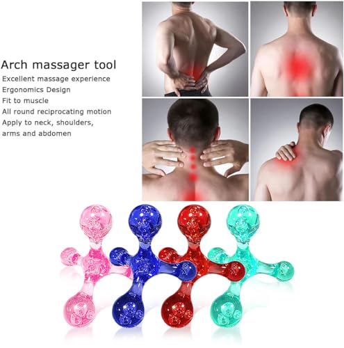Manual Trigger Point Massage Tool, 2 Pcs 4 Knob Massager Deep Tissue Manual Massager Pressure Point Palm Massage Tool Handheld Back Massagers for Muscle Pain Stress Relief (Blue) - color: Blue