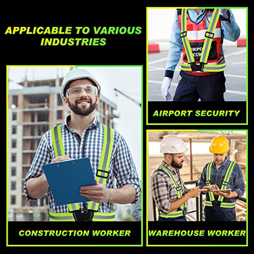 Hercicy 12 Pcs Reflective Safety Vest Hi Vis Adjustable Straps Yellow - color: Yellow