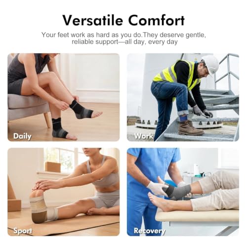 PAPLUS 6 Pairs Plantar Fasciitis Socks, Compression Socks with Arch Support - color: Black, size: Small (6 Pair)