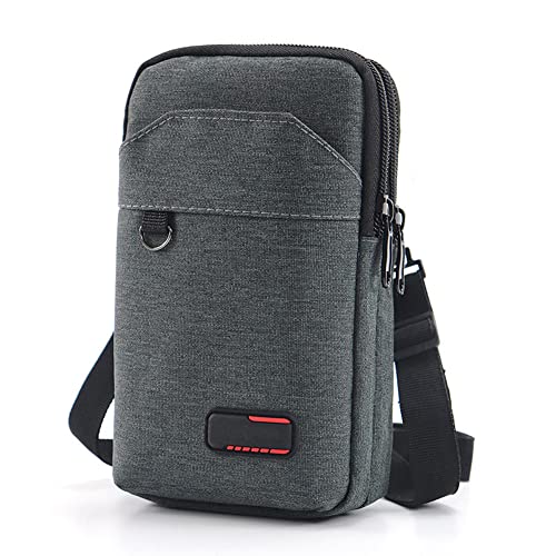 Travel Cell Phone Pouch Belt Pouch, Phone Holster Crossbody Bag with Shoulder Strap for iPhone Case Holder for Hand with Neck Lanyard Smartphone Walking Passport Wallet (Dark Grey A) - color: Dark Grey A