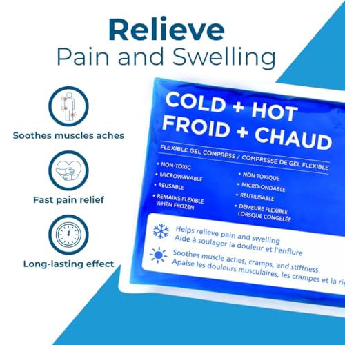 Cryopak Hot or Cold Packs - Flexible Gel Ice Packs for Injuries Reusable Microwavable and Non-Toxic (7.5 x 11) - size: Large