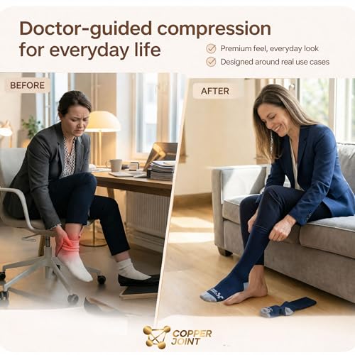 CopperJoint Compression Socks Women & Men, Grey Pinstripe, Small, 1 Pair - color: Grey Pinstripe, size: Small
