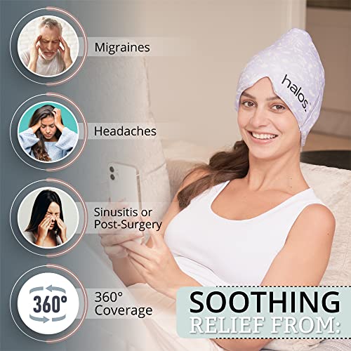 MyHalos® Migraine & Headache Relief Cap, 30% More Gel, Hot & Cold Ice Wrap - color: Violet - Pack of 1