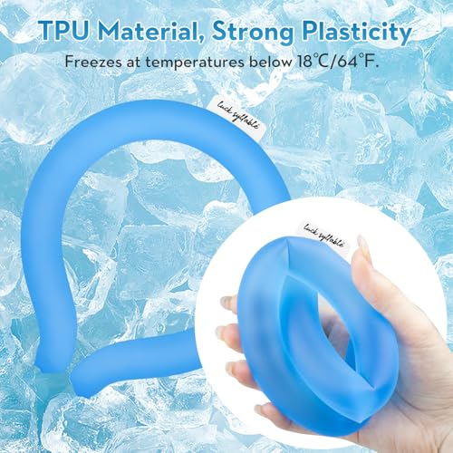 Neck CoolingTube with Insulated Bag, Reusable Ice Coolers Wearable Cooling Products, Neck Ice Coolers for HotWeather (Blue) - color: Blue