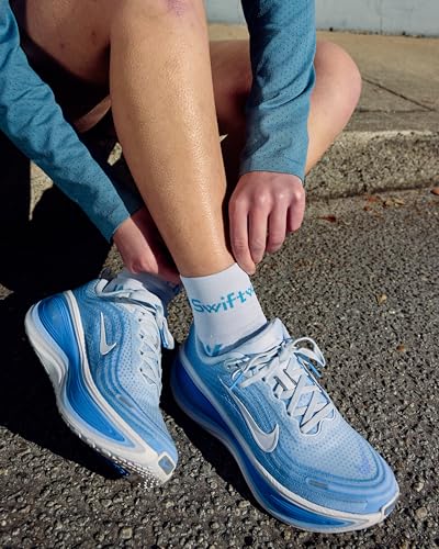 Swiftwick ASPIRE Quarter Crew Socks, Running & Cycling, Men & Women - color: (3 Pairs) Blue Gray, size: Medium