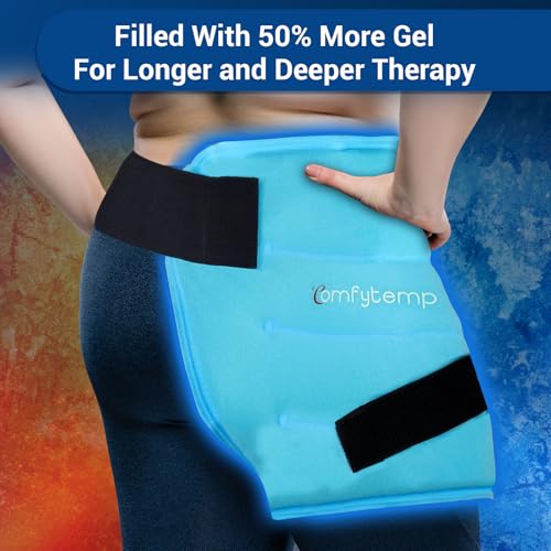 Comfytemp Hip Ice Pack Wrap for Hip Pain Relief, Sciatica (L/XL/2XL) - color: Bright Blue, size: Large/X-Large/2X-Large