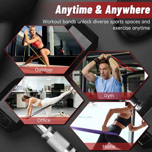 4-Level Resistance Bands for Working Out, Pull Up Assistance Bands - color: Multicolor