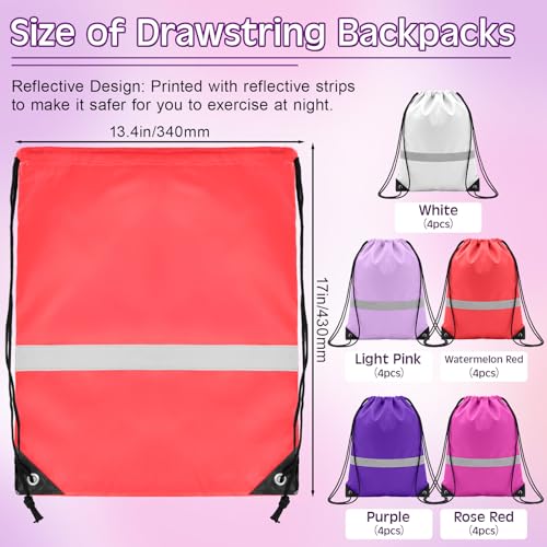 Sratte 120 Pcs Workout Loop Resistance Bands Bulk, Gym Elastic Bands Set for Fitness Sport Class Students Members Gift Physical, 5 Pieces Each Set, with Large Drawstring Backpack Bags - color: Pink