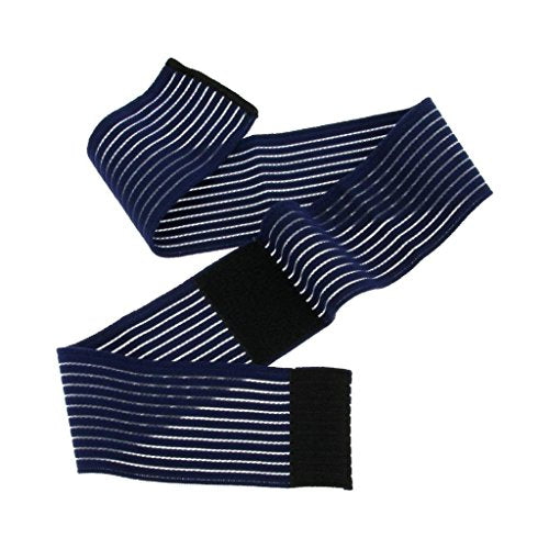 BXT A Pair (2 Pieces) Elastic Breathable Wrap Ankle Support Brace Compression Knee Elbow Wrist Ankle Hand Support Wrap Sports Bandage Strap with Hook & Loop Fastener Straps - color: Blue, 2-Pack
