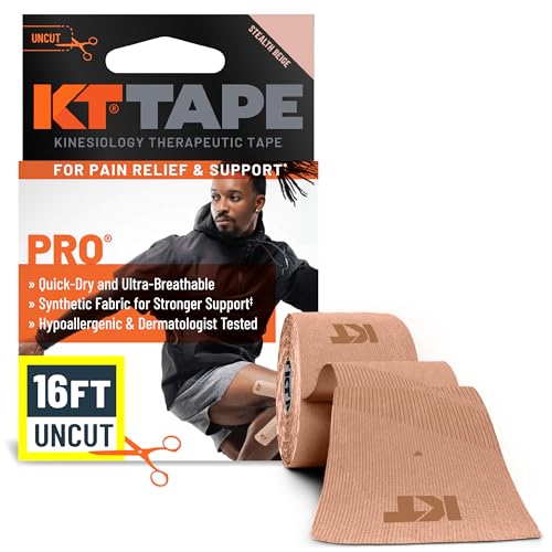 KT Tape, Pro Synthetic Kinesiology Athletic Tape, 16’ Uncut Roll - color: Stealth Beige