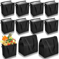 10 Pack Large 18L Insulated Grocery Bag Bulk Zippered, Black - color: Black