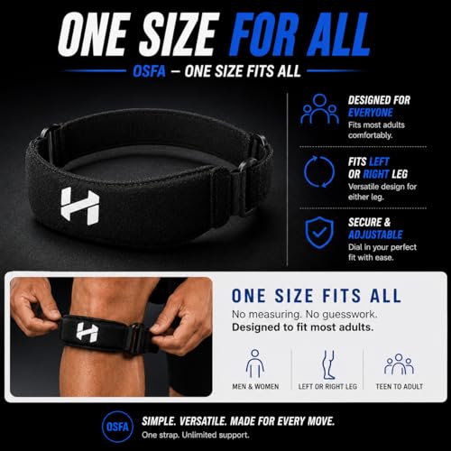 Patella Knee Strap for Knee Pain Relief, Adjustable Patellar Tendon Support Brace with Dual Compression Straps & Silicone Pad, Knee Support Strap for Running, Basketball, Hiking, Gym & Sports