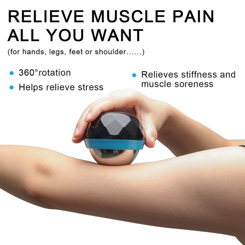 60mm Cold Roller Hot & Cold Compress Massage Roller Ball Body Foot Back Waist Hip Relaxer Ice Massager Tool, Ergonomic Grip, Compact Massager, Smooth Surface, Fitness Enthusiasts