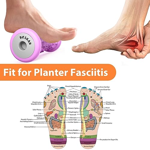 BESKAR Foot Massage Roller Purple & Massage Lacrosse Ball Green