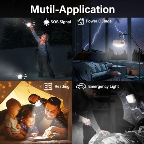 FLY2SKY 3 Pack LED Rechargeable Camping Lights Tent Lantern Mini Emergency - style: 3 Pcs White