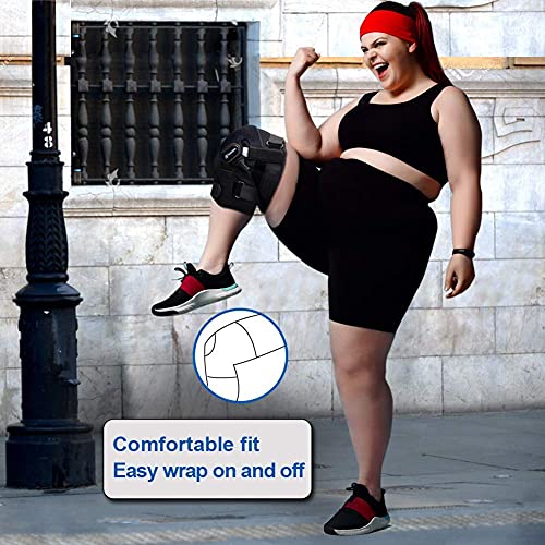 XL Plus Size Hinged Knee Brace with GEL Patella for Women Men Meniscus Tear - size: X-Large