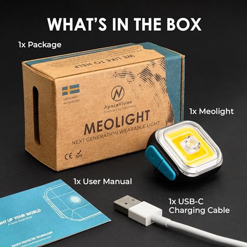 MEOLIGHT 500 Lumen Light for Running, Dogs, Walking - Wearable Flashlight Chest LED Safety Light for Dog Collars, Bike Tail Lights, Hiking, Camping - Reflective Accessories