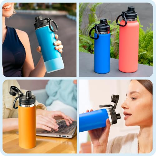 Spout Lid for Hydro Flask 12 16 18 20 32 40 64oz Wide Mouth Bottle - color: White 1 pack