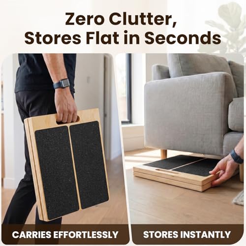 Premium Adjustable Wooden Slant Board for Calf Stretching & Squats, 330lb