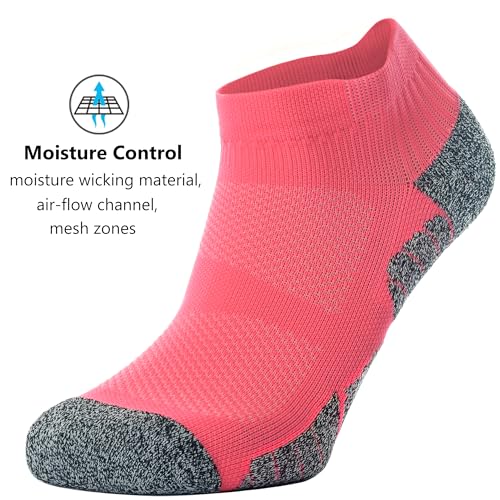 CWVLC Cushioned Athletic Ankle Compression Socks for Women Men 3/6 Pairs - color: 3-pairs Watermelon, size: Large