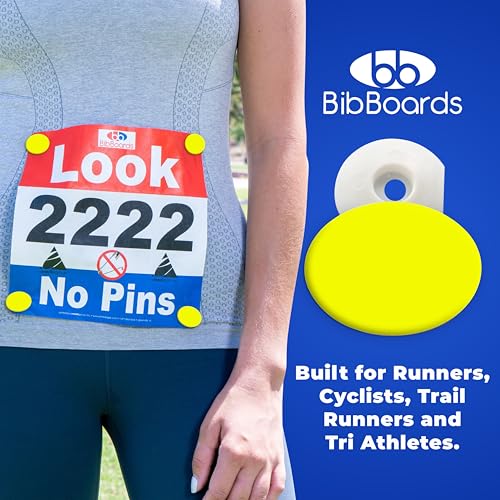 BibBoards bibSNAPS Race Bib Clips, Plain Yellow, 4 Pack - color: Plain Yellow