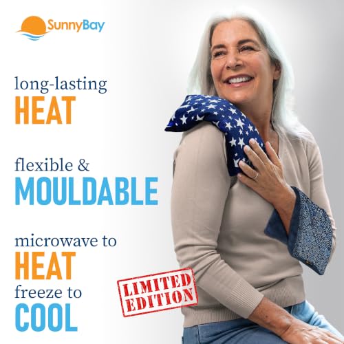 SunnyBay Heating Pad, Neck and Shoulder Wrap, 6x11 inch, Star Daisy - color: Blue Star and Royal Flower