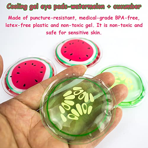 Hot and Cold Eye Pads, Reusable Eye Patches - color: Watermelons+cucumbers