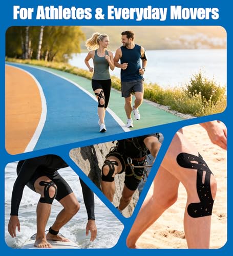 Precut Kinesiology Tape for Knees, 24 Pcs Individual Packaged (Black) - color: Black, size: 24PCS