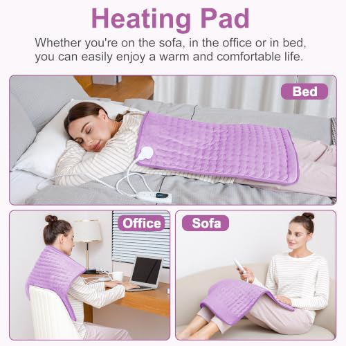 Heating Pad,Electric Heating Pad,Heating Pad for Back (Lavender, 24"x20") - color: Lavender, size: 24x20 Inch